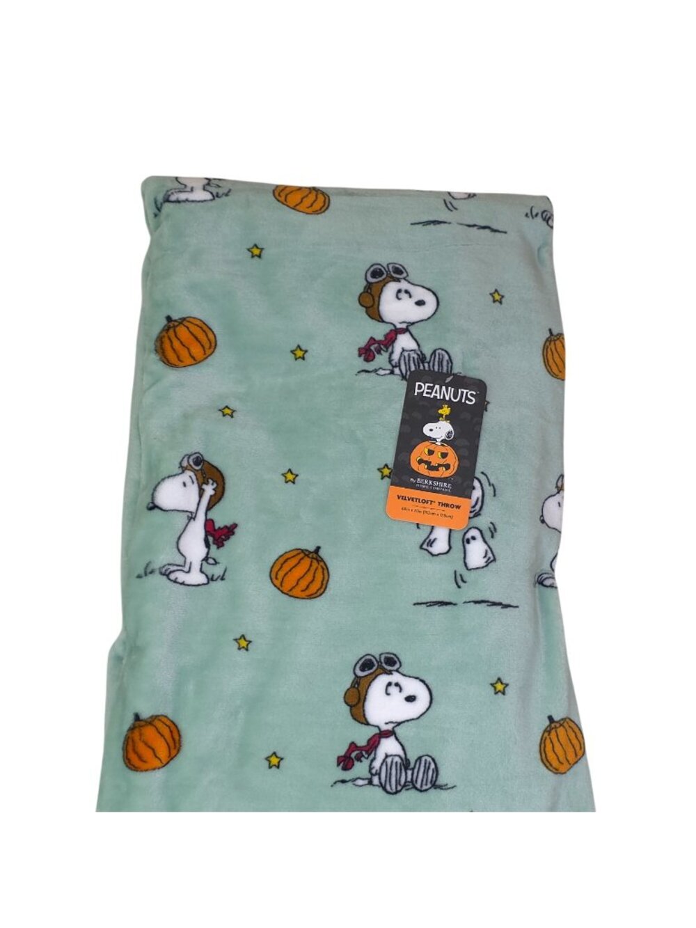 Peanuts Velvetloft Snoopy Halloween Throw Blanket 60" X 70" Ghosts Pumpkins